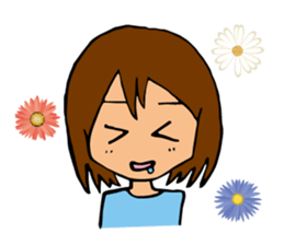 A girl closing eyes all the time sticker #3832284