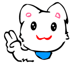 TomoQ's Kawaii White Cat sticker #3833950