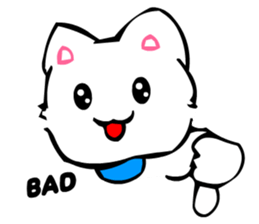 TomoQ's Kawaii White Cat sticker #3833955