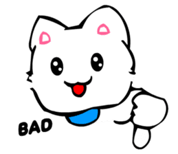 TomoQ's Kawaii White Cat sticker #3833955