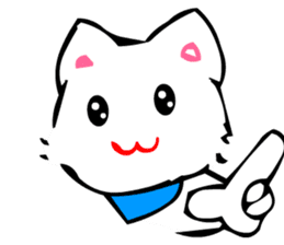 TomoQ's Kawaii White Cat sticker #3833965