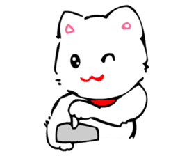 TomoQ's Kawaii White Cat sticker #3833967