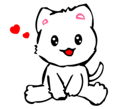 TomoQ's Kawaii White Cat sticker #3833976