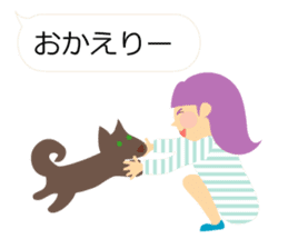 Daily with girls and dog sticker #3838746