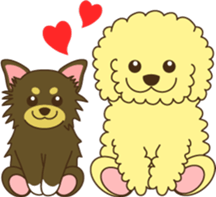 Poodle & Chihuahua2 sticker #3840389