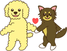 Poodle & Chihuahua2 sticker #3840409