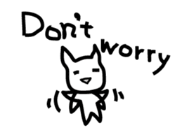 pretty white cat and pink rabbit sticker #3840663