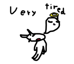 pretty white cat and pink rabbit sticker #3840667