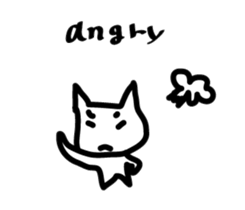 pretty white cat and pink rabbit sticker #3840668