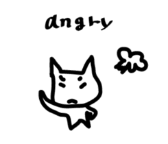 pretty white cat and pink rabbit sticker #3840668