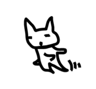 pretty white cat and pink rabbit sticker #3840673