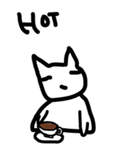 pretty white cat and pink rabbit sticker #3840674