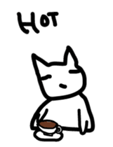 pretty white cat and pink rabbit sticker #3840674