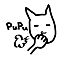 pretty white cat and pink rabbit sticker #3840679