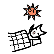 pretty white cat and pink rabbit sticker #3840680