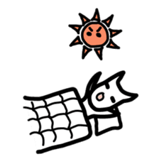 pretty white cat and pink rabbit sticker #3840680