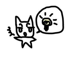 pretty white cat and pink rabbit sticker #3840682