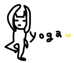 pretty white cat and pink rabbit sticker #3840683