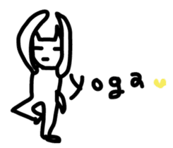 pretty white cat and pink rabbit sticker #3840683