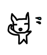 pretty white cat and pink rabbit sticker #3840684