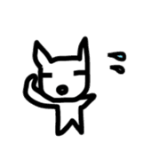 pretty white cat and pink rabbit sticker #3840684