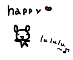 pretty white cat and pink rabbit sticker #3840685