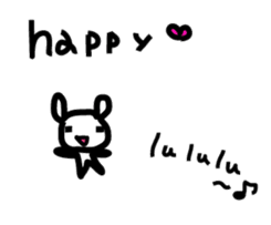 pretty white cat and pink rabbit sticker #3840685