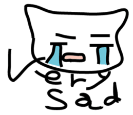 pretty white cat and pink rabbit sticker #3840688