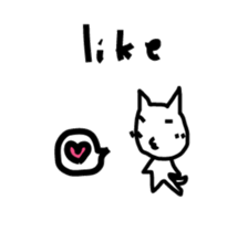 pretty white cat and pink rabbit sticker #3840690