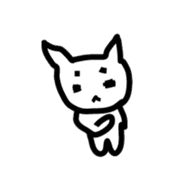 pretty white cat and pink rabbit sticker #3840692