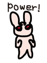 pretty white cat and pink rabbit sticker #3840694