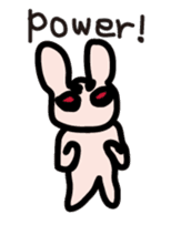 pretty white cat and pink rabbit sticker #3840694