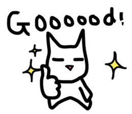 pretty white cat and pink rabbit sticker #3840700