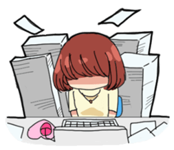 Overtime work Girl sticker #3842065