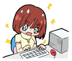 Overtime work Girl sticker #3842087