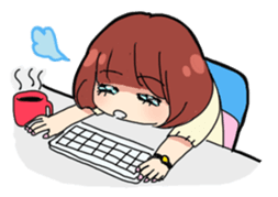 Overtime work Girl sticker #3842091