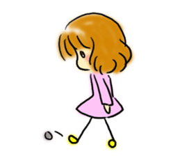 Girl of the foot which there is sticker #3844598