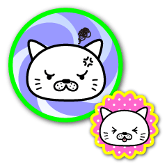 White cat stickers