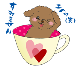 Teacup life of the poodle "cocoa" sticker #3845713