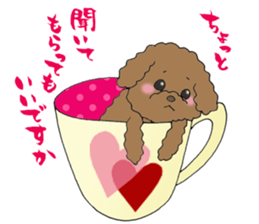 Teacup life of the poodle "cocoa" sticker #3845731