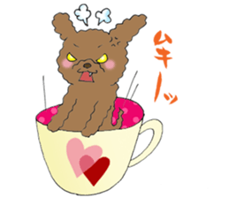 Teacup life of the poodle "cocoa" sticker #3845734