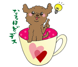 Teacup life of the poodle "cocoa" sticker #3845736