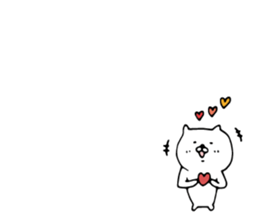 White cat small sticker sticker #3847487