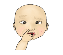 Face of the baby. sticker #3850626