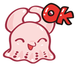 Mimidakko is a umbrella octopus. sticker #3851247