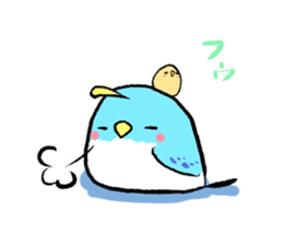 Unhappy blue bird. sticker #3858089