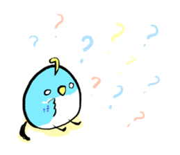 Unhappy blue bird. sticker #3858090