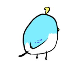 Unhappy blue bird. sticker #3858104
