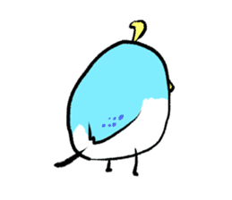 Unhappy blue bird. sticker #3858104