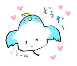 Unhappy blue bird. sticker #3858109